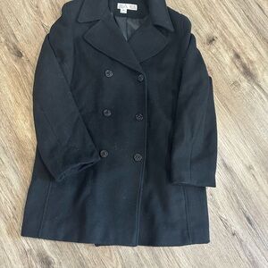 Women's Black Double-Breasted Coat